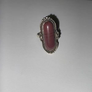 Vintage style adjustable brown stone ring